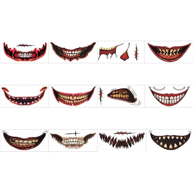 ZombieZaps™ Pegatinas Divertidas de Tatuajes de Halloween Set de 12 | 6+6 GRATIS