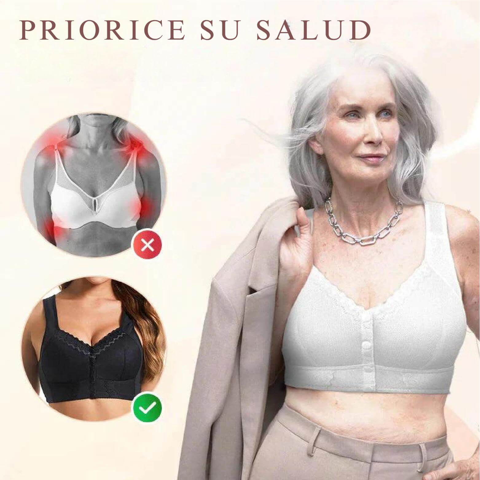 1+1 GRATIS | FrontEase™ Sujetador de Algodón con Cierre Frontal para Personas Mayores