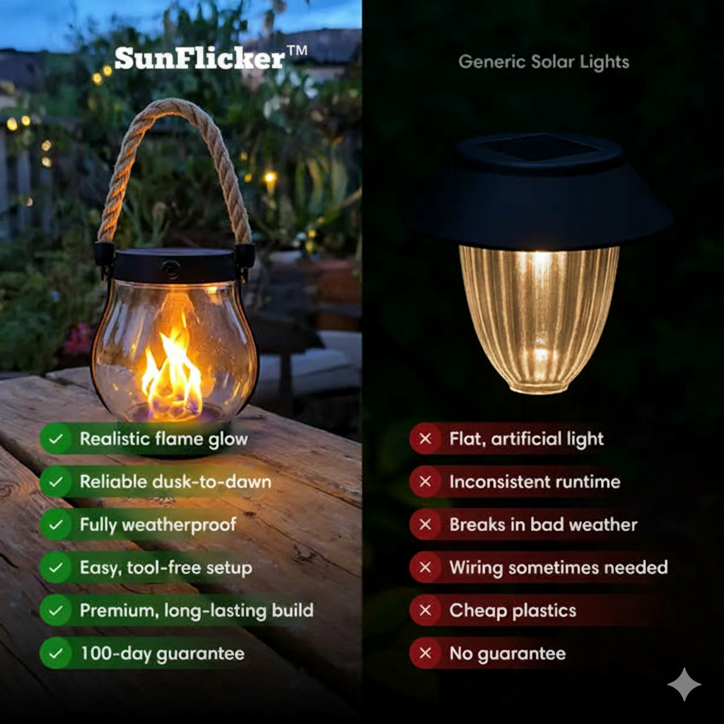 SunFlicker™ – Linterna Solar para Exterior