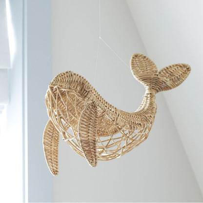 NordicWhale™ Decoración de Pared de Ballena de Ratán Tejida a Mano