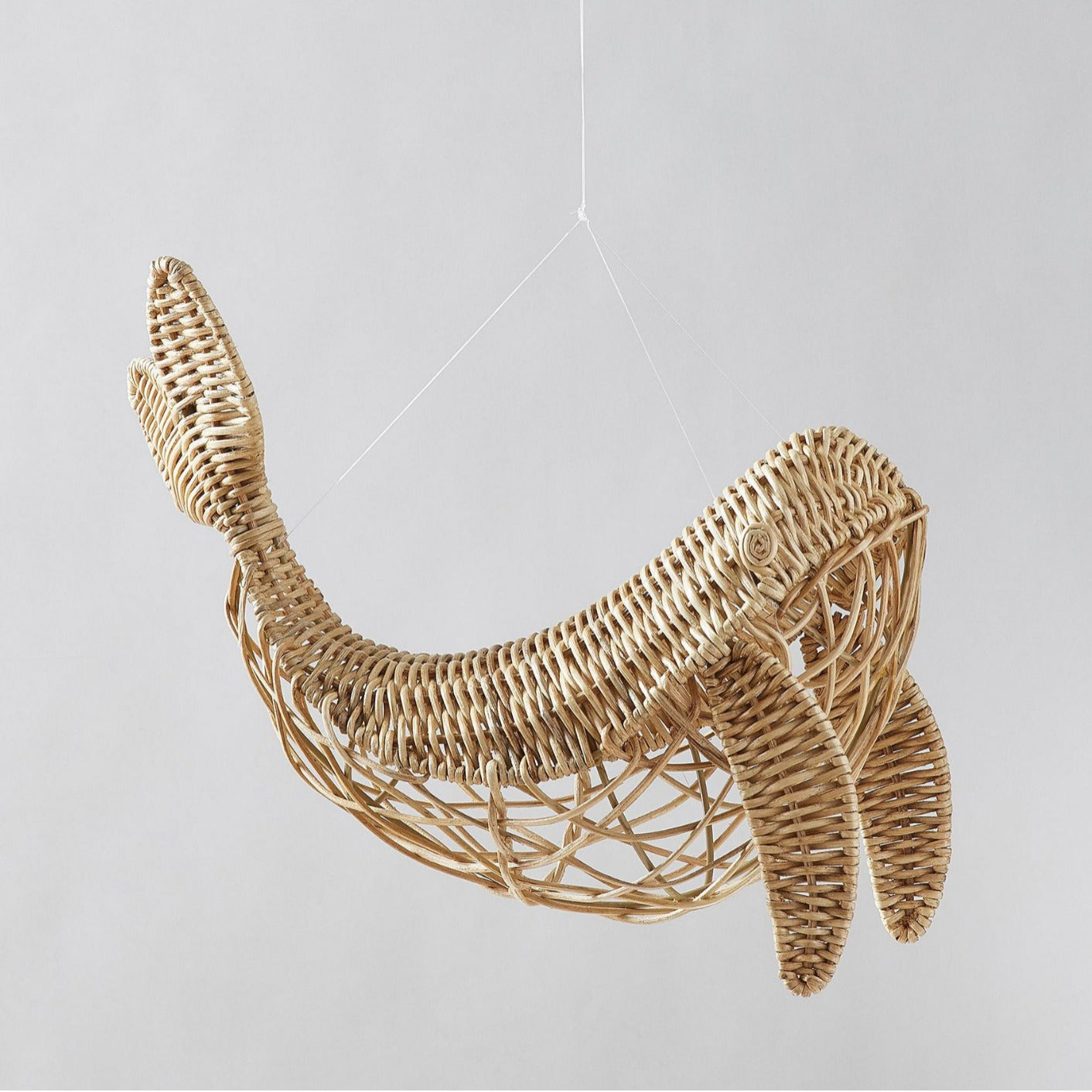 NordicWhale™ Decoración de Pared de Ballena de Ratán Tejida a Mano