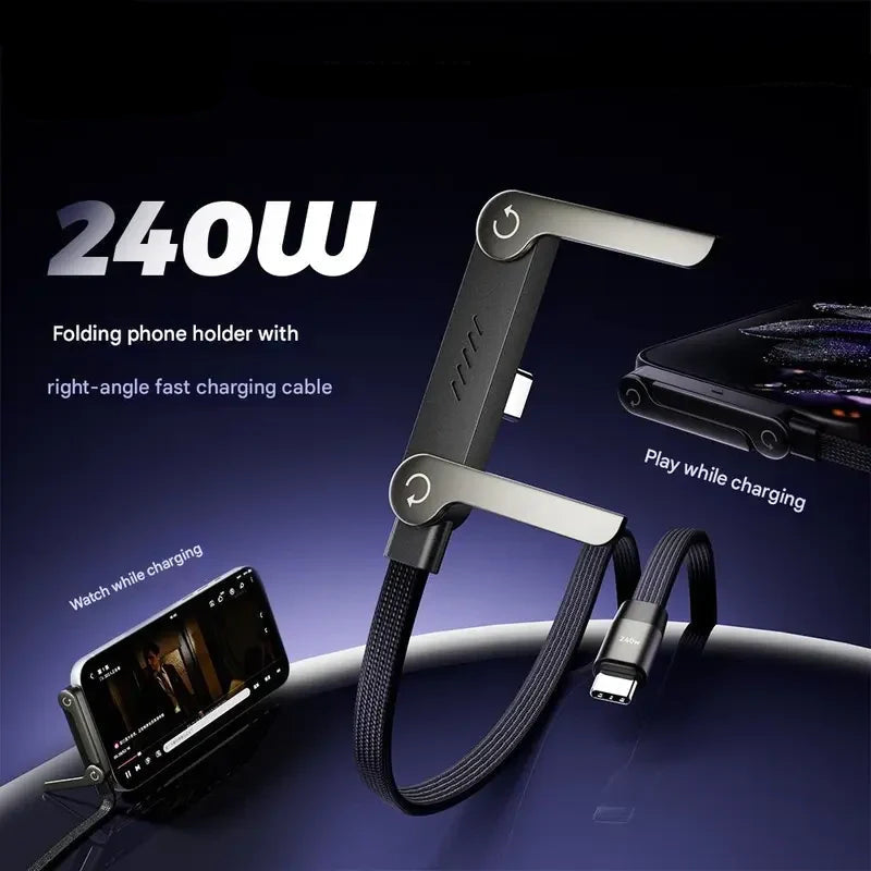 SnapCharge™ Soporte de Teléfono Invisible 2 en 1 con Cable de Carga | Carga Ultrarrápida de 240W
