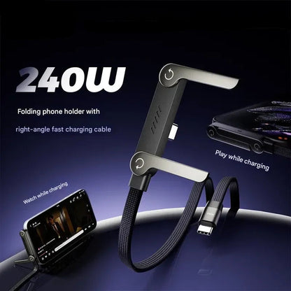 SnapCharge™ Soporte de Teléfono Invisible 2 en 1 con Cable de Carga | Carga Ultrarrápida de 240W