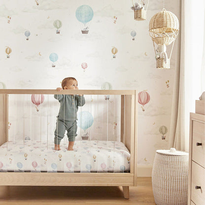 AeroCharm™ Globo Aerostático de Ratán Tejido – Decoración de Pared Nórdica para Habitación Infantil