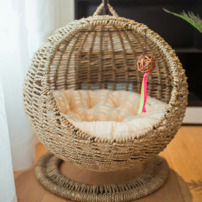 CatCocoon™ Cama Hamaca Tejida para Gatos – Cesta Colgante de Pasto Marino para Mascotas (🔥Alfombrilla Gratis)