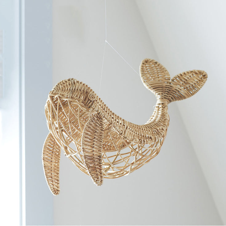 NordicWhale™ Decoración de Pared de Ballena de Ratán Tejida a Mano