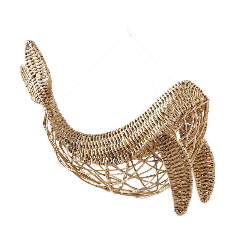 NordicWhale™ Decoración de Pared de Ballena de Ratán Tejida a Mano