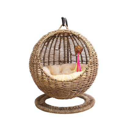 CatCocoon™ Cama Hamaca Tejida para Gatos – Cesta Colgante de Pasto Marino para Mascotas (🔥Alfombrilla Gratis)