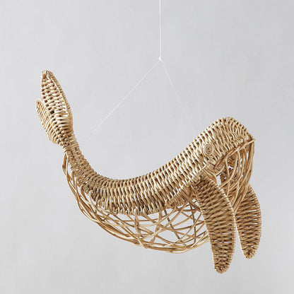 NordicWhale™ Decoración de Pared de Ballena de Ratán Tejida a Mano