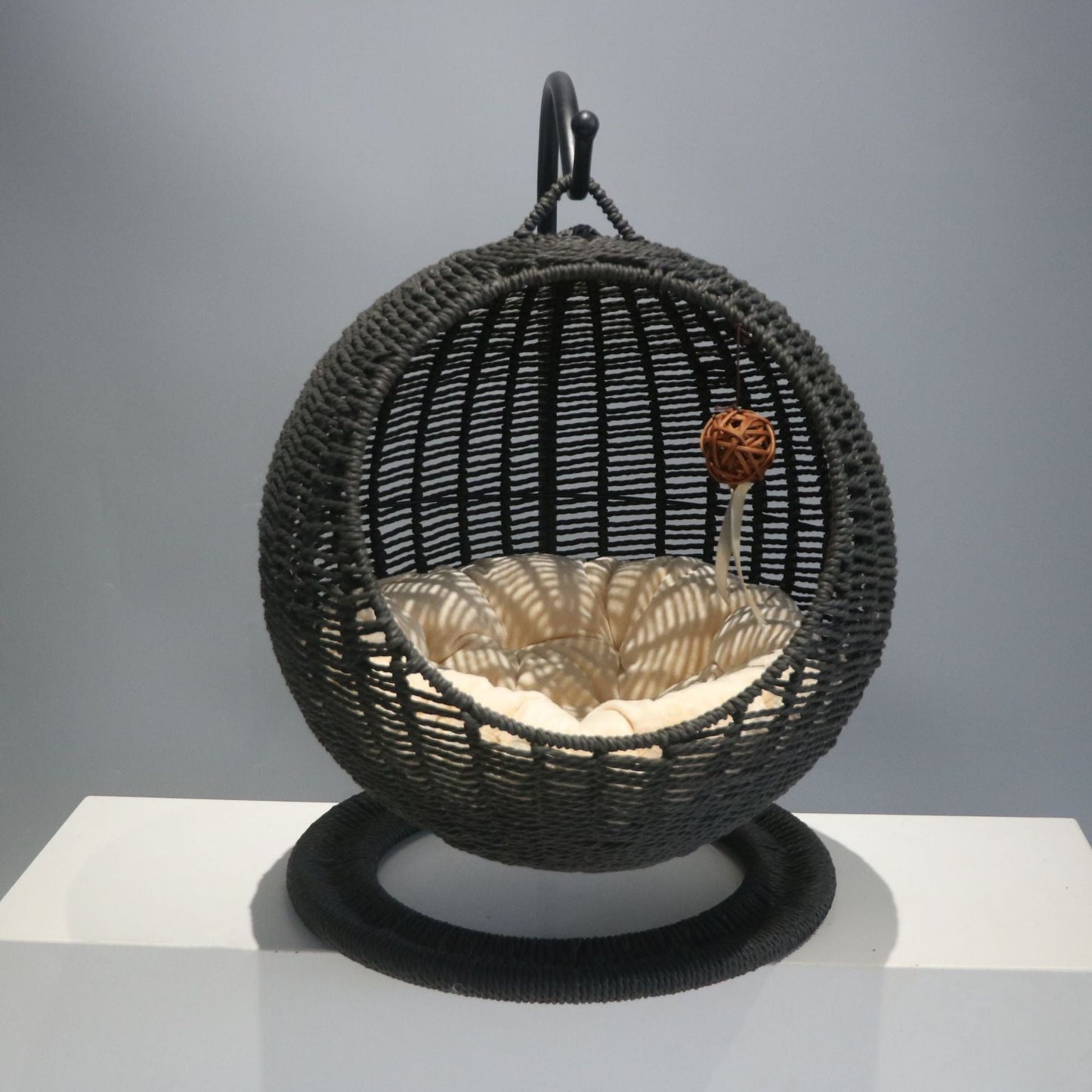 CatCocoon™ Cama Hamaca Tejida para Gatos – Cesta Colgante de Pasto Marino para Mascotas (🔥Alfombrilla Gratis)