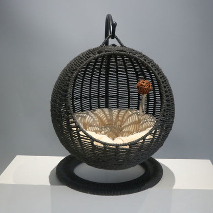 CatCocoon™ Cama Hamaca Tejida para Gatos – Cesta Colgante de Pasto Marino para Mascotas (🔥Alfombrilla Gratis)