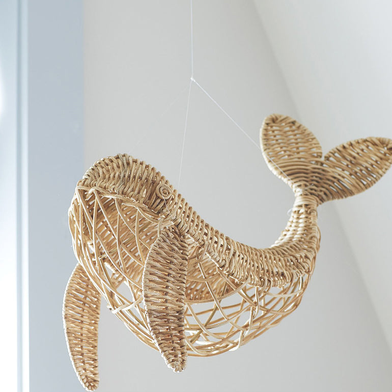 NordicWhale™ Decoración de Pared de Ballena de Ratán Tejida a Mano