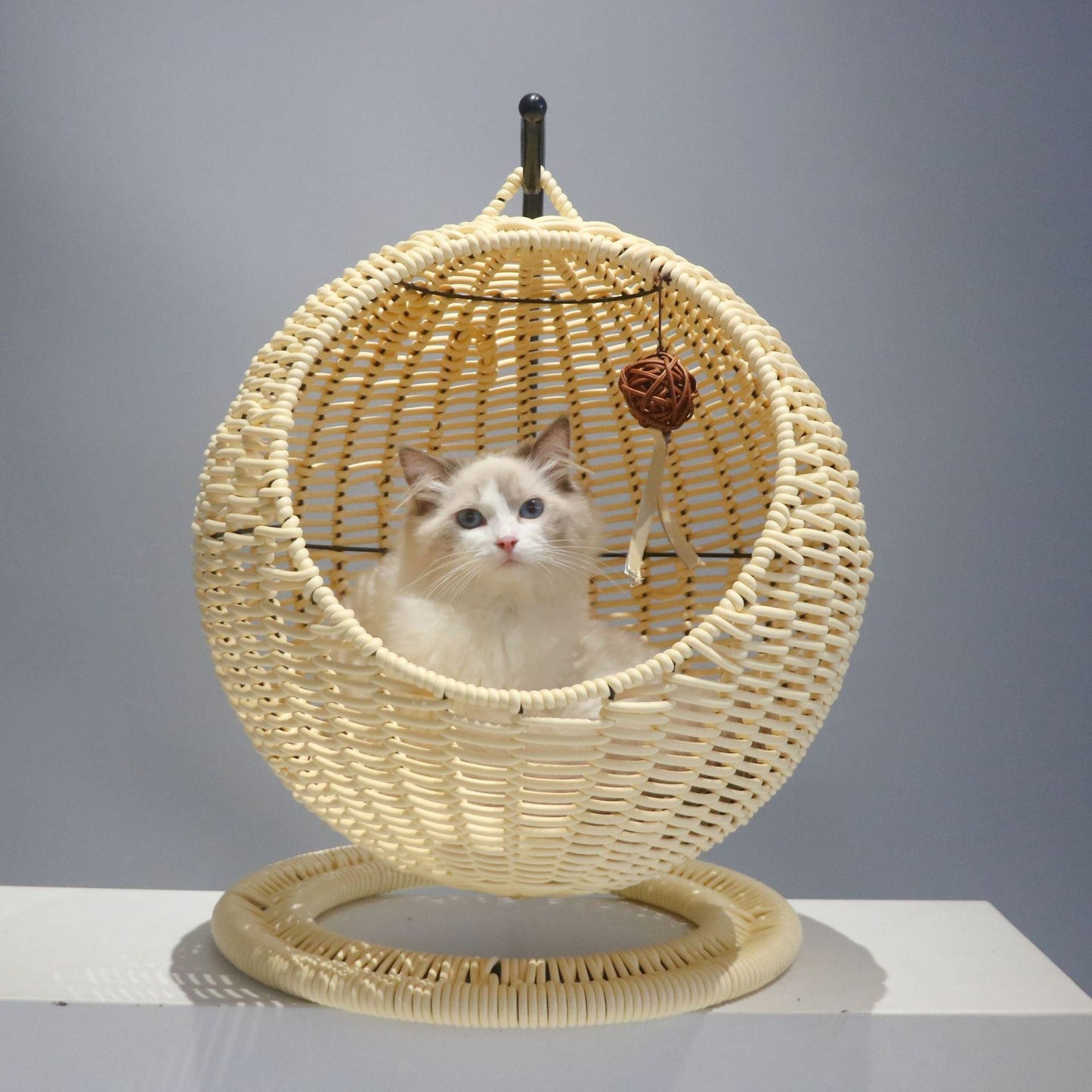 CatCocoon™ Cama Hamaca Tejida para Gatos – Cesta Colgante de Pasto Marino para Mascotas (🔥Alfombrilla Gratis)