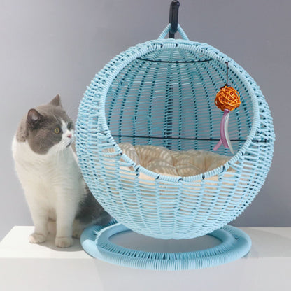 CatCocoon™ Cama Hamaca Tejida para Gatos – Cesta Colgante de Pasto Marino para Mascotas (🔥Alfombrilla Gratis)