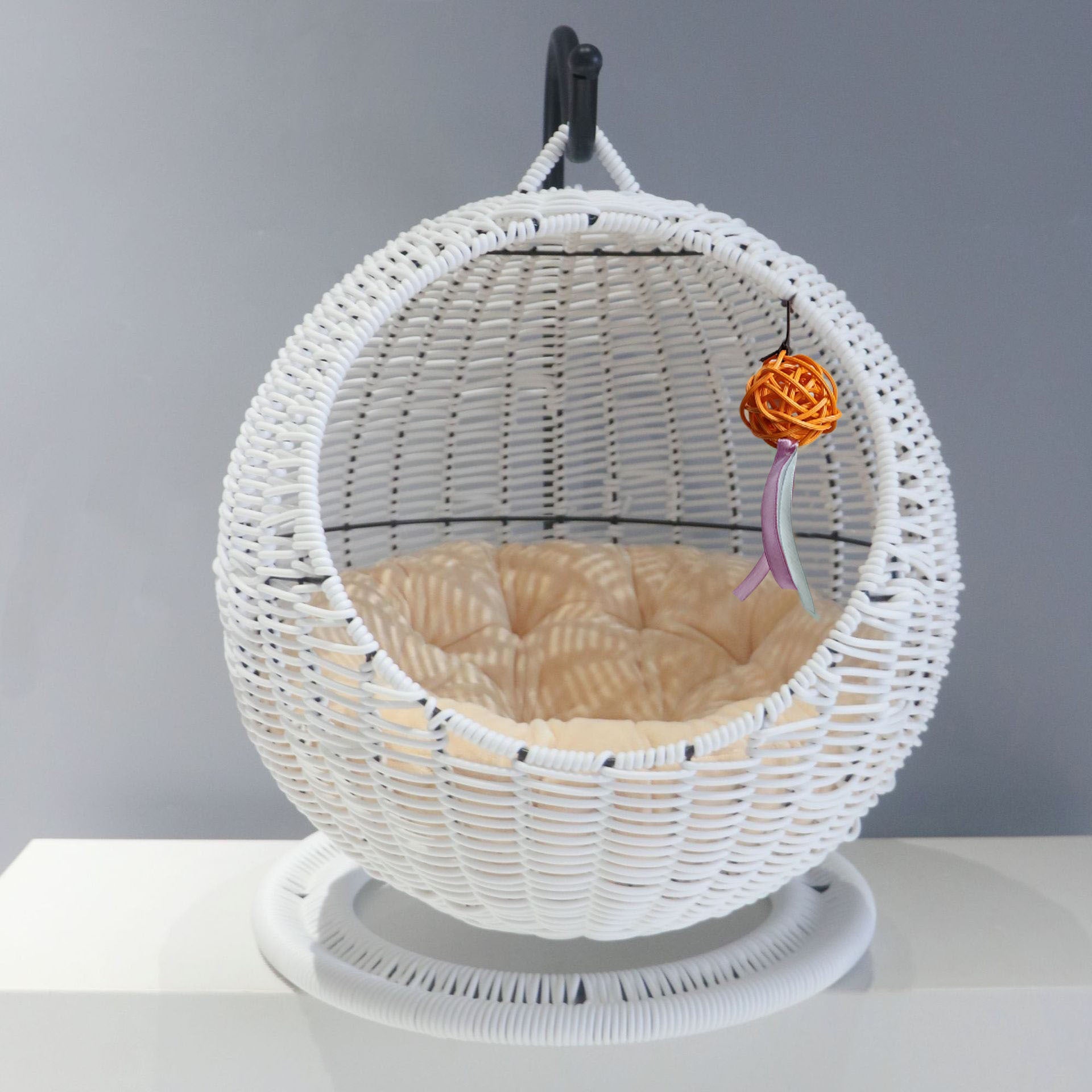 CatCocoon™ Cama Hamaca Tejida para Gatos – Cesta Colgante de Pasto Marino para Mascotas (🔥Alfombrilla Gratis)