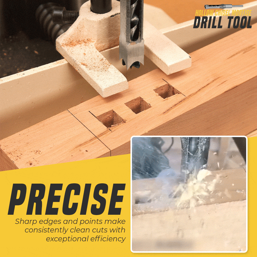 CarveTech™ – Broca de Cincel Hueco – Herramienta de Precisión para Agujeros Cuadrados en Madera