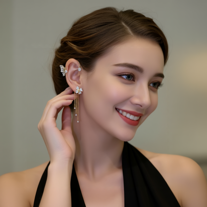 Celestelle™ – Pendientes de Mariposa y Flor con Colgantes (50% de Descuento)