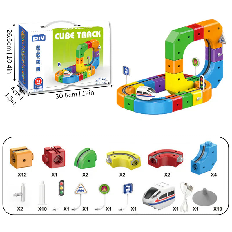 EduBuild Magnetic Track™ – Creatieve en Actieve Doe-Het-Zelf Knikkerbaan - Science Factory