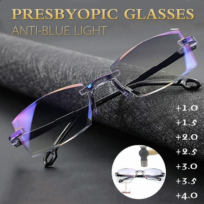【ÚLTIMO DÍA DE REBAJAS】VisionPro™ Gafas de Lectura Antidesgaste con Alta Dureza, Filtro de Luz Azul e Inteligente Doble Enfoque