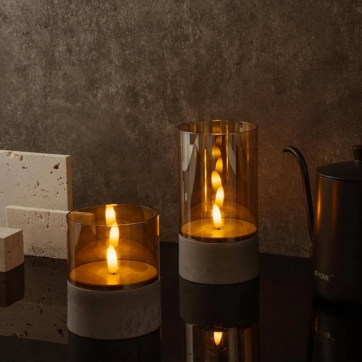 GoldenGlow™ 2026🔥Velas LED de Vidrio Dorado (3 Piezas)