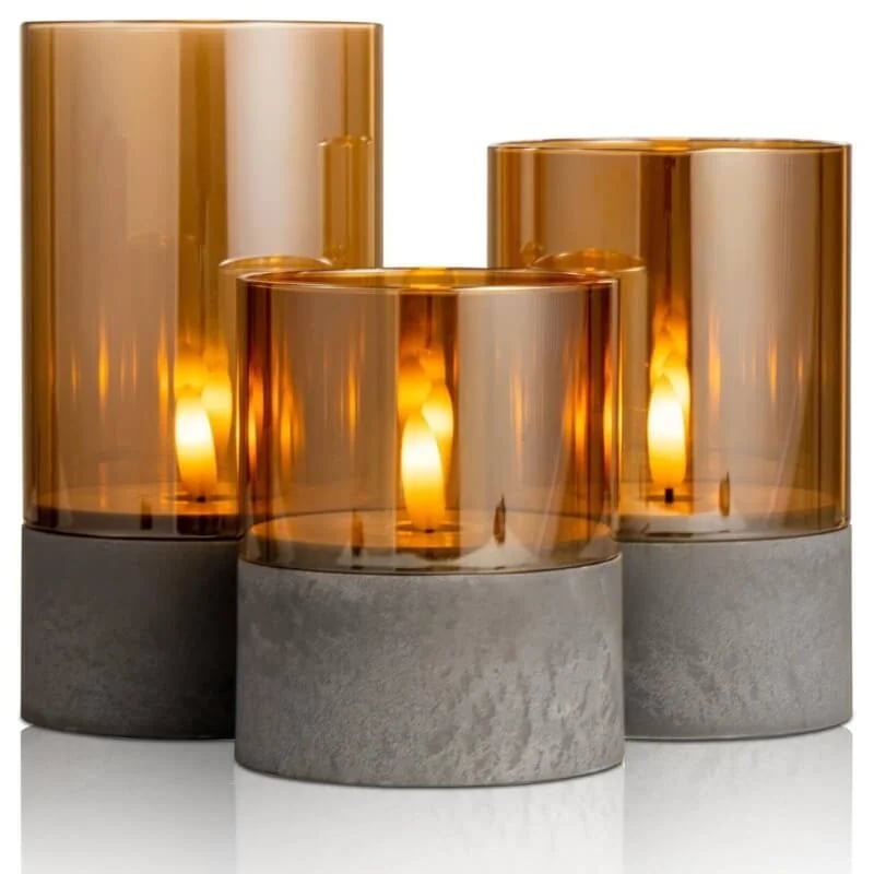 GoldenGlow™ 2026🔥Velas LED de Vidrio Dorado (3 Piezas)