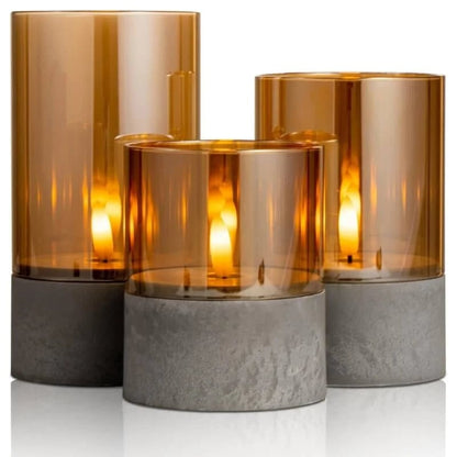 GoldenGlow™ 2026🔥Velas LED de Vidrio Dorado (3 Piezas)