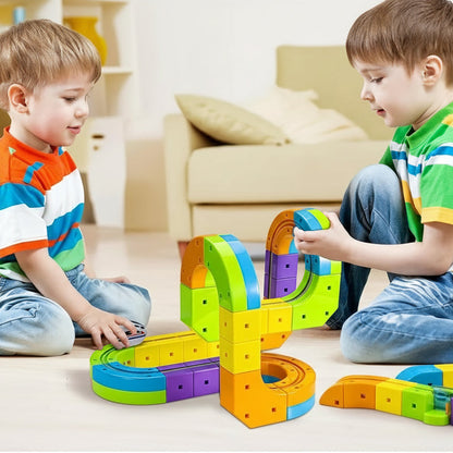 EduBuild Magnetic Track™ – Creatieve en Actieve Doe-Het-Zelf Knikkerbaan - Science Factory