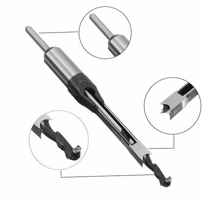 CarveTech™ – Broca de Cincel Hueco – Herramienta de Precisión para Agujeros Cuadrados en Madera