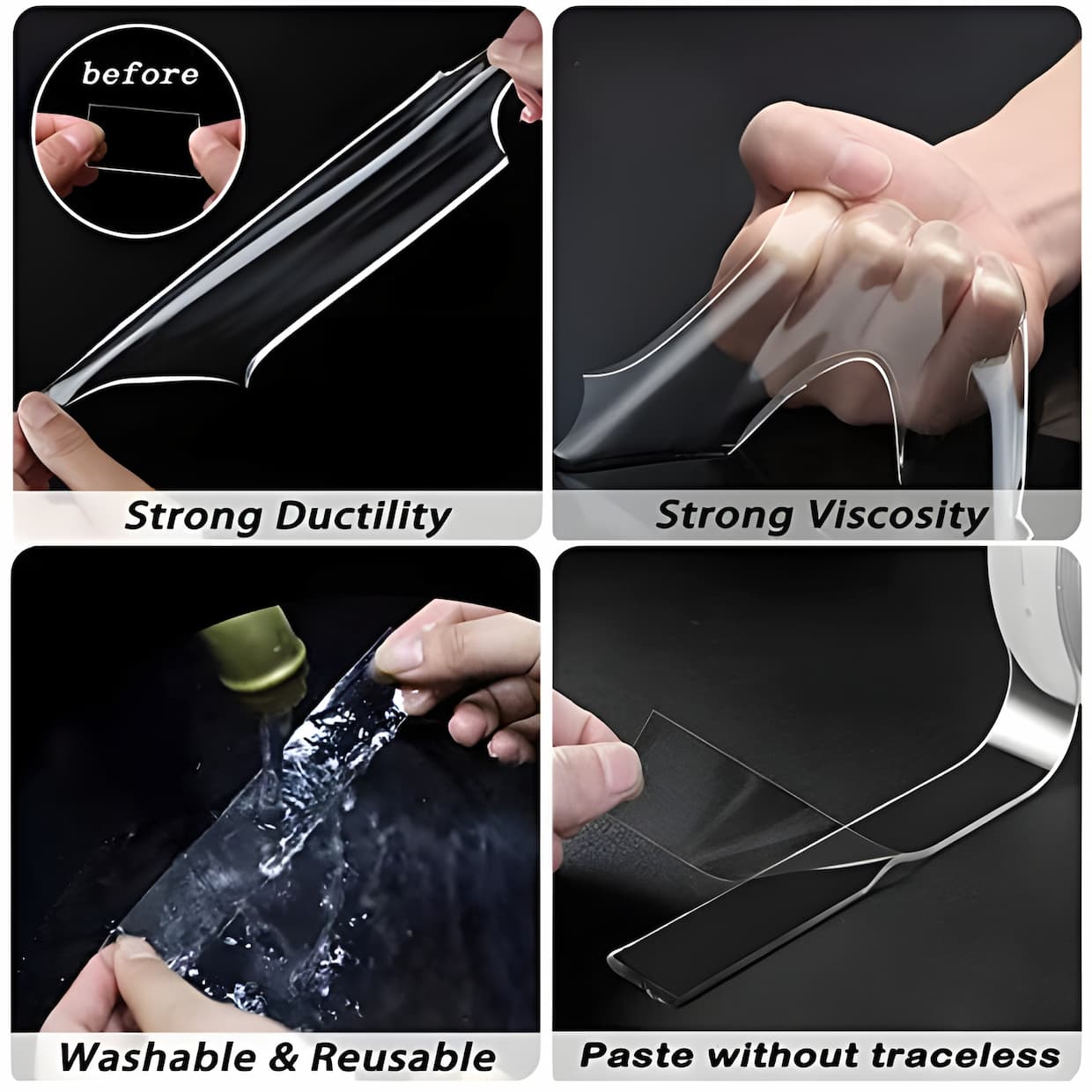 ClearTape™ Cinta Doble Cara Transparente e Impermeable | ¡1+1 GRATIS!