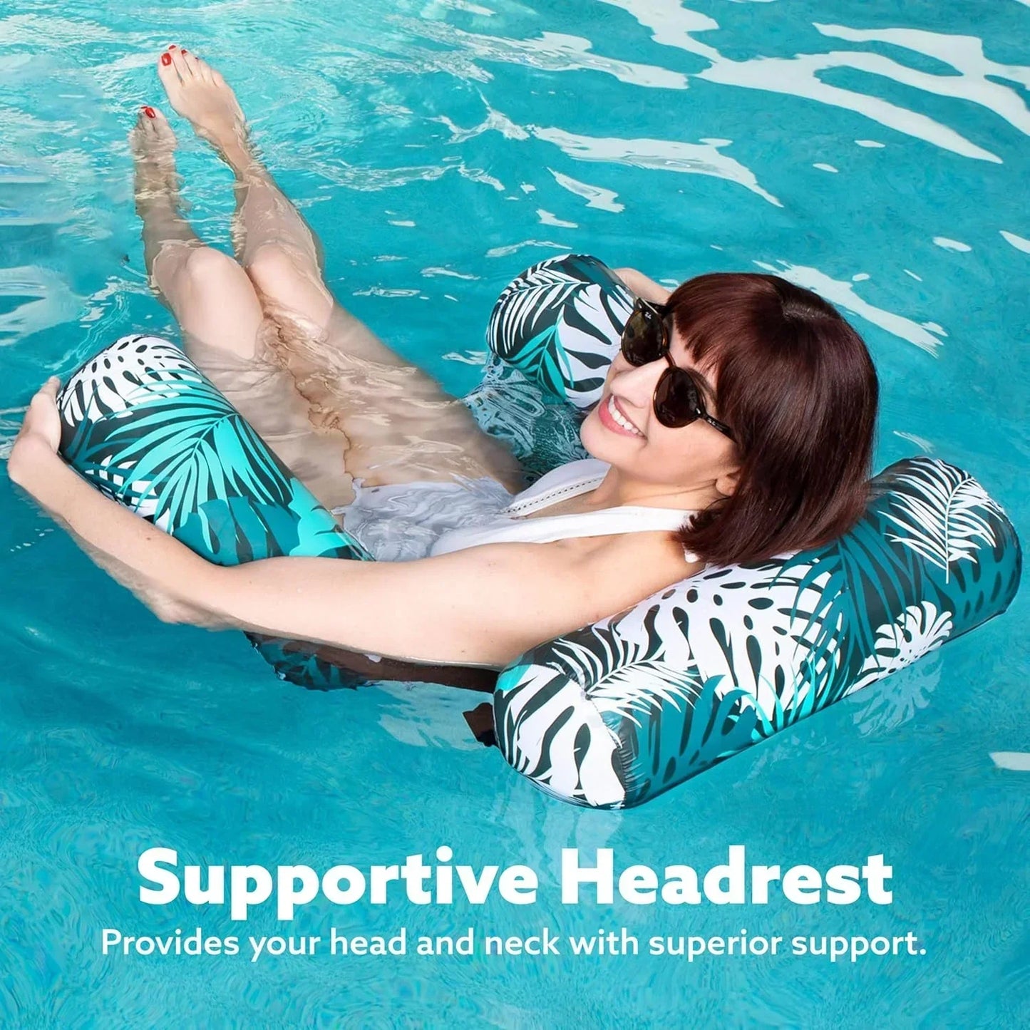 FloatZen™ | Sillón flotante inflable con asiento de malla y respaldo ajustable