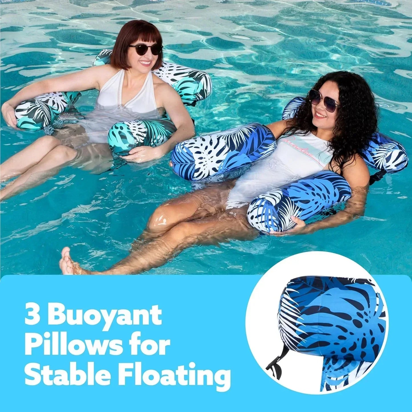 FloatZen™ | Sillón flotante inflable con asiento de malla y respaldo ajustable