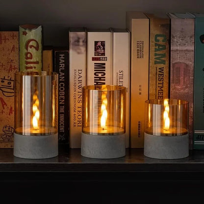 GoldenGlow™ 2026🔥Velas LED de Vidrio Dorado (3 Piezas)
