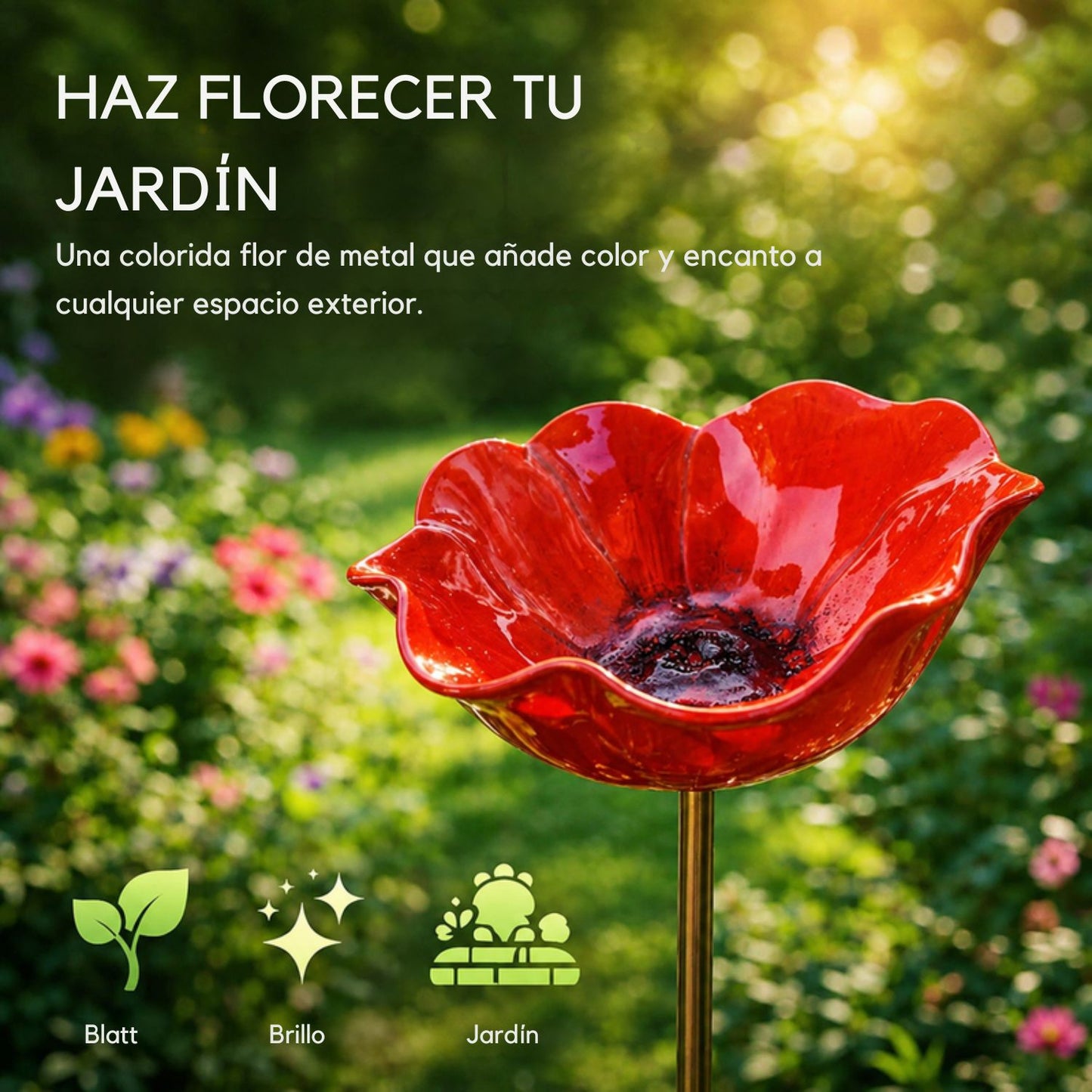 50 % DE DESCUENTO | BloomNest™ Flor Metálica Artesanal – Da Vida A Tu Jardín