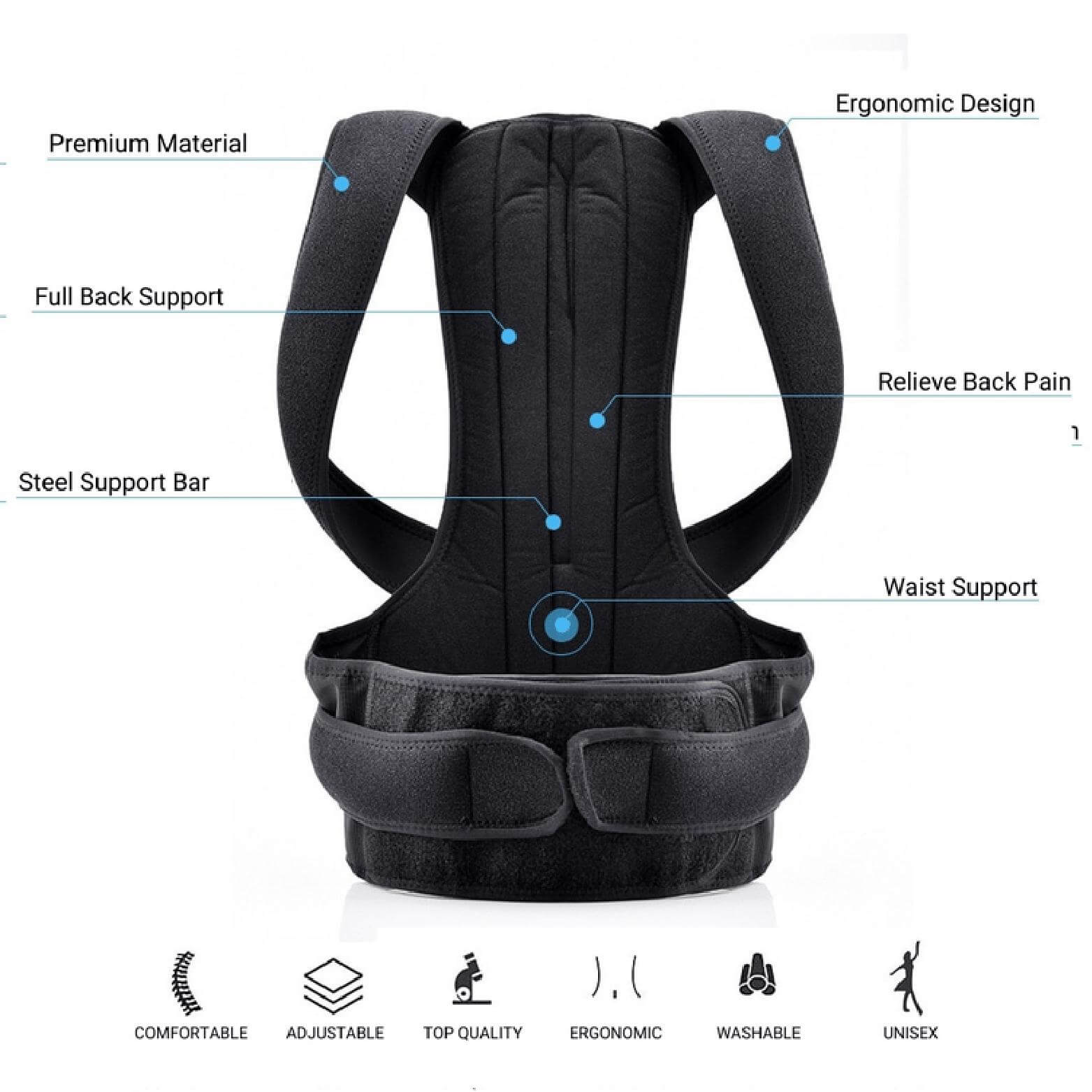 BodyBoost™ Corrector | Corrector de Postura Dorsal Ajustable