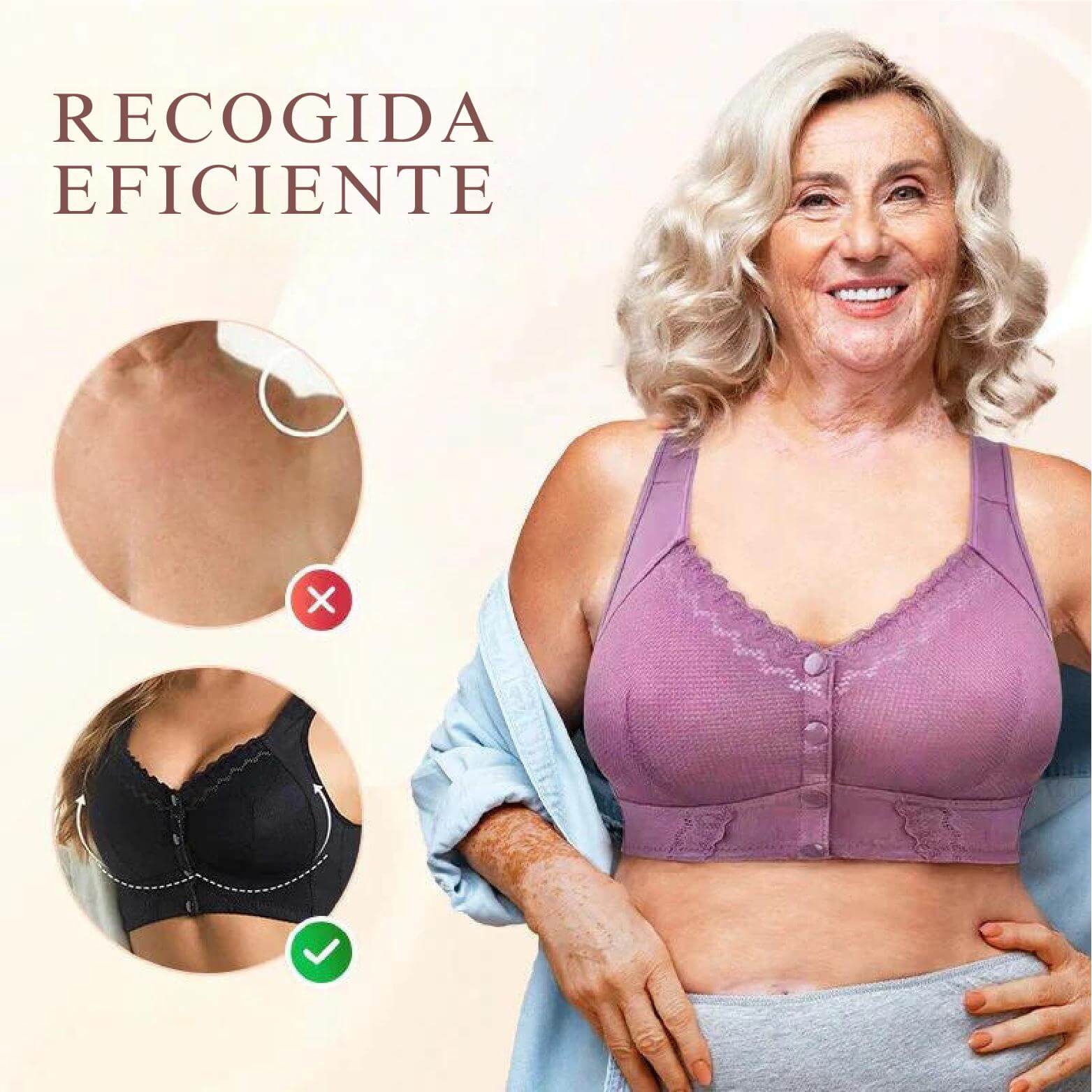 1+1 GRATIS | FrontEase™ Sujetador de Algodón con Cierre Frontal para Personas Mayores