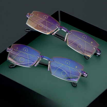 【ÚLTIMO DÍA DE REBAJAS】VisionPro™ Gafas de Lectura Antidesgaste con Alta Dureza, Filtro de Luz Azul e Inteligente Doble Enfoque