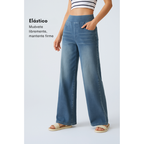 UltraStretch™ – Jeans de Cintura Alta con Extra Elasticidad y Prácticos Bolsillos