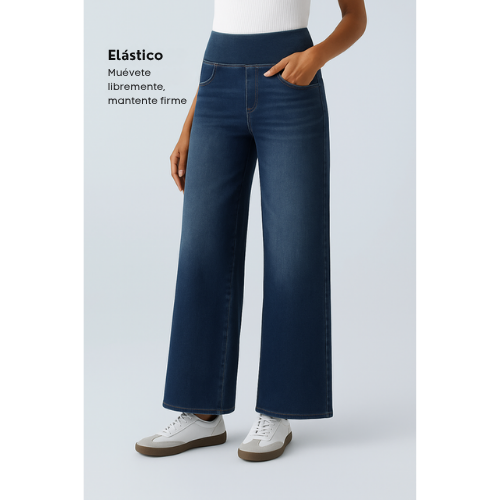 UltraStretch™ – Jeans de Cintura Alta con Extra Elasticidad y Prácticos Bolsillos