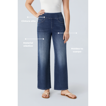 UltraStretch™ – Jeans de Cintura Alta con Extra Elasticidad y Prácticos Bolsillos