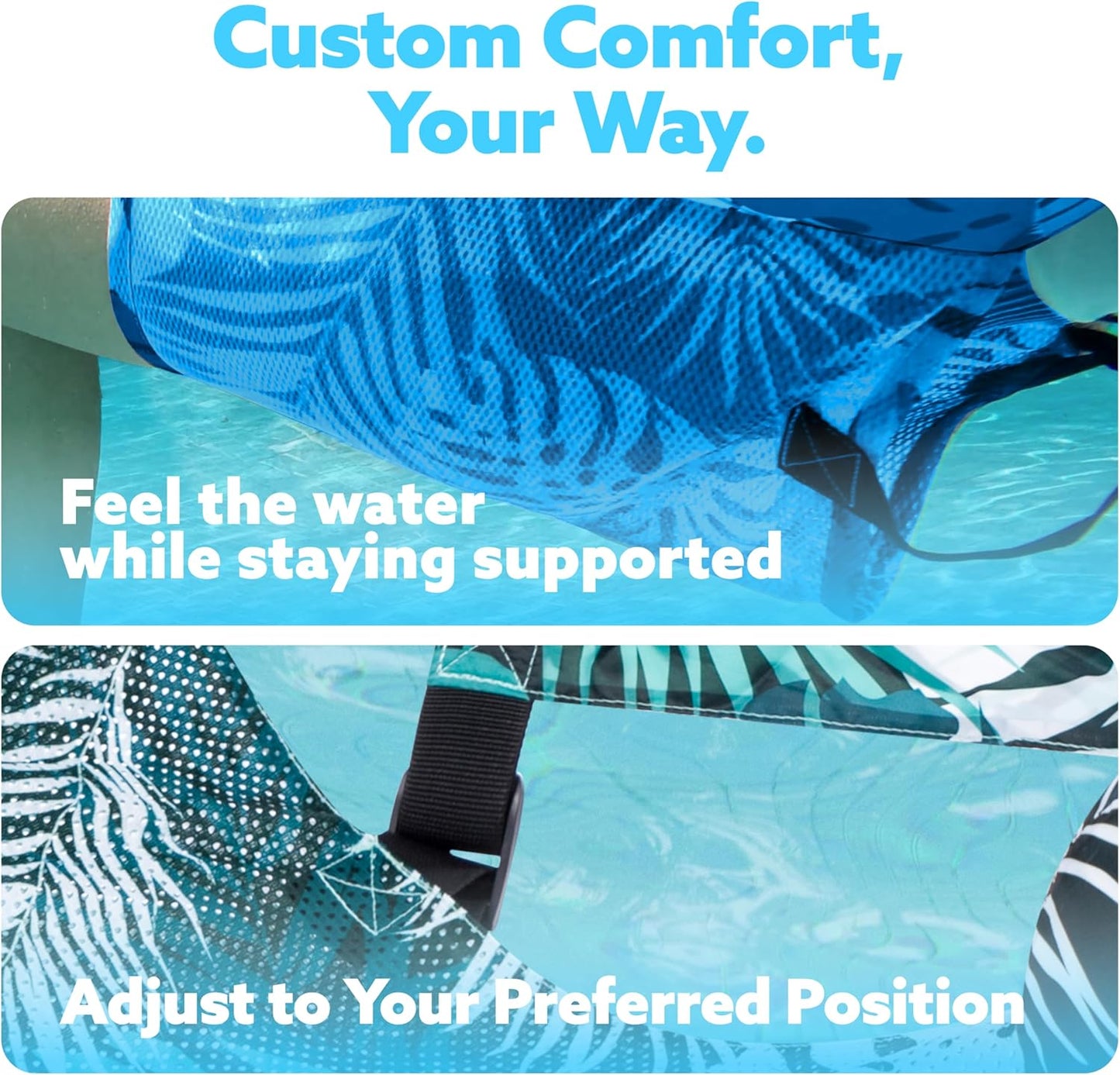 FloatZen™ | Sillón flotante inflable con asiento de malla y respaldo ajustable