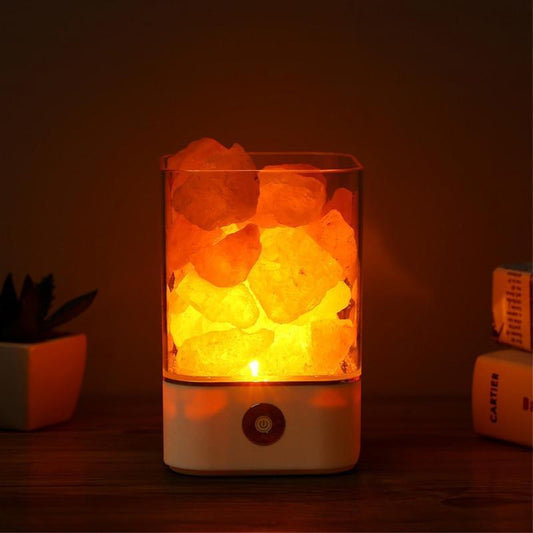 Lámpara de Cristal de Sal del Himalaya (de Color) | Iluminación - Science Factory ES
