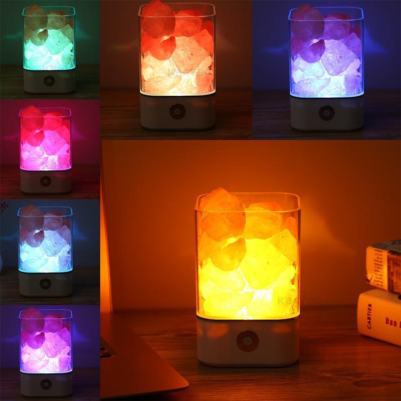 Lámpara de Cristal de Sal del Himalaya (de Color) | Iluminación - Science Factory ES