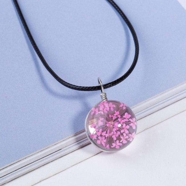 Collar de flores | Collar de cuero - Science Factory ES