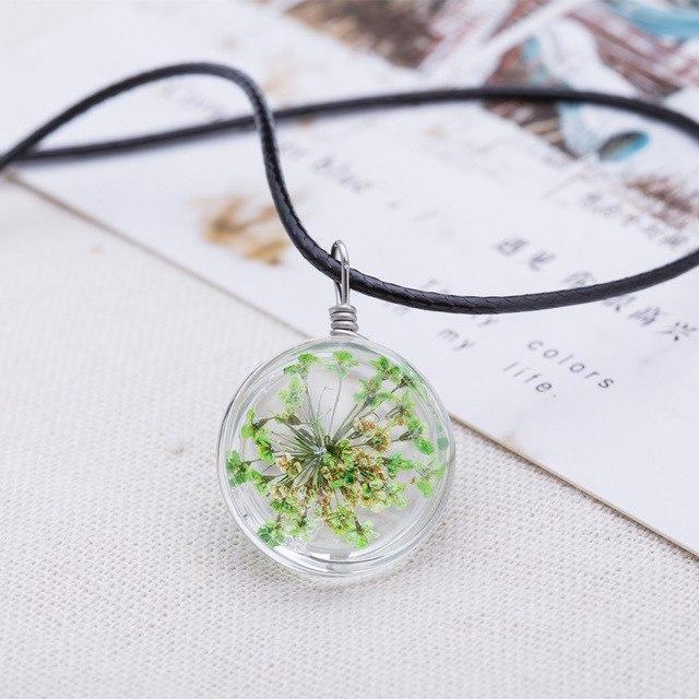 Collar de flores | Collar de cuero - Science Factory ES