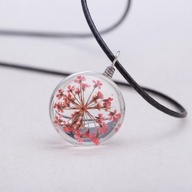 Collar de flores | Collar de cuero - Science Factory ES