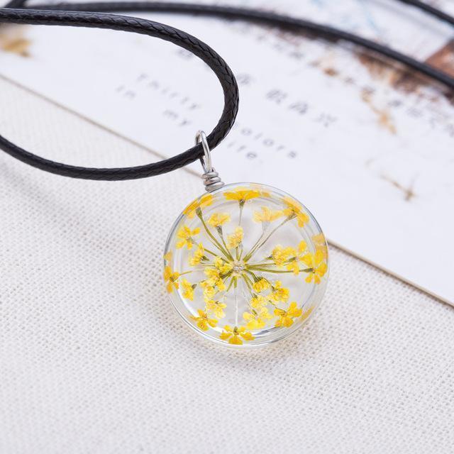 Collar de flores | Collar de cuero - Science Factory ES